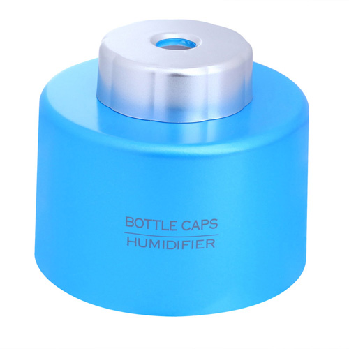 USB接口车用电脑两用加湿器 瓶盖造型加湿器-蓝色