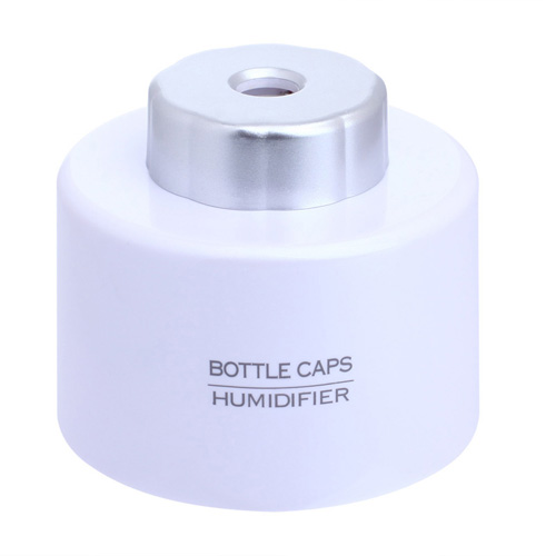 USB接口车用电脑两用加湿器 瓶盖造型加湿器-白色