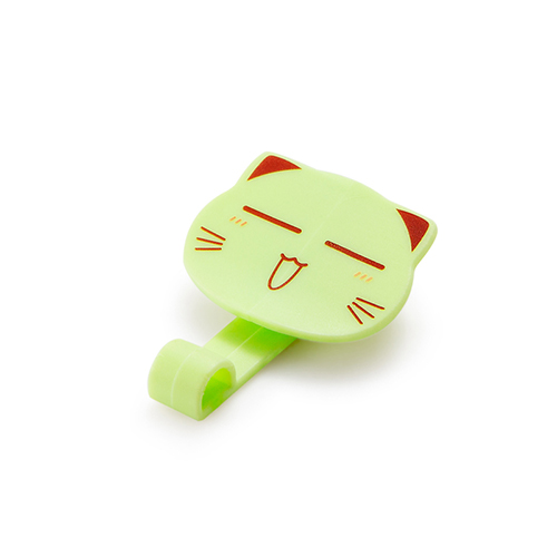 可爱萌猫垃圾桶固定防滑夹 2只装--果绿色（JY042）