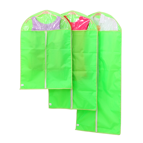 卡秀牛津布可视西服防尘罩/挂衣袋--绿色（中号）