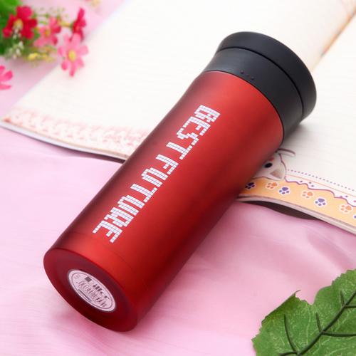 带茶漏双层不锈钢保温杯450ML--红色（8457）