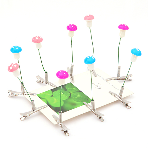 卖萌神器植物搞怪发夹--靓色蘑菇（10个装）