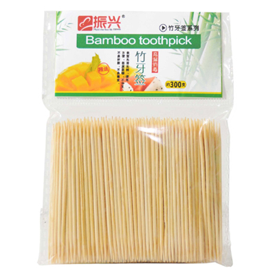 振兴优质竹牙签 家用旅行便携袋装牙签 300支（K-0056）