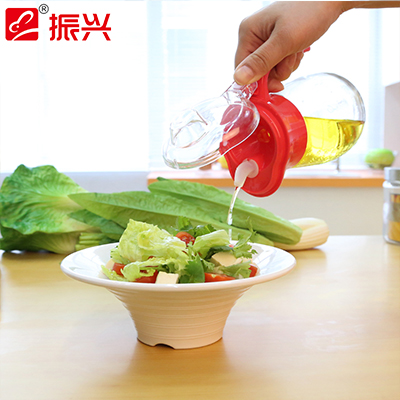 振兴按压式开盖定量油壶 600ml--红色（YH5833）