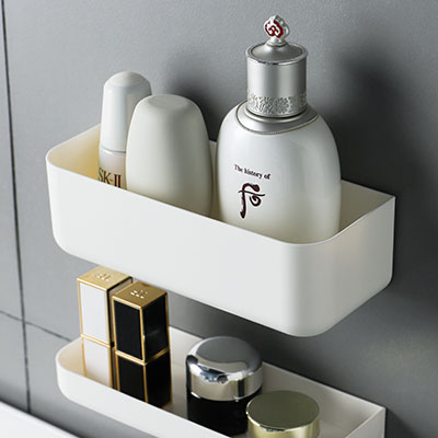 壁挂式化妆品收纳盒 浴室置物架 可沥水--高款（7041）