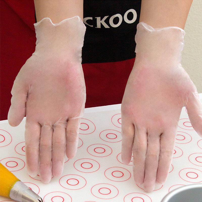 厨房料理居家清洁无粉防滑一次性PVC手套 20只装--大号