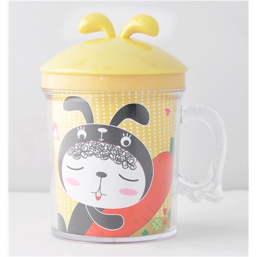 艾可思逗逗乐双层杯-奶茶色无忧兔