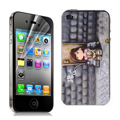 特价原价1.18 iphone4 4S手机专用保护贴膜/防刮痕手机贴（守候）