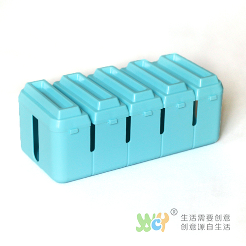 巧克力型插座收纳盒/集线盒--天空蓝