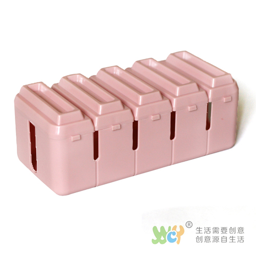 巧克力型插座收纳盒/集线盒--藕荷粉